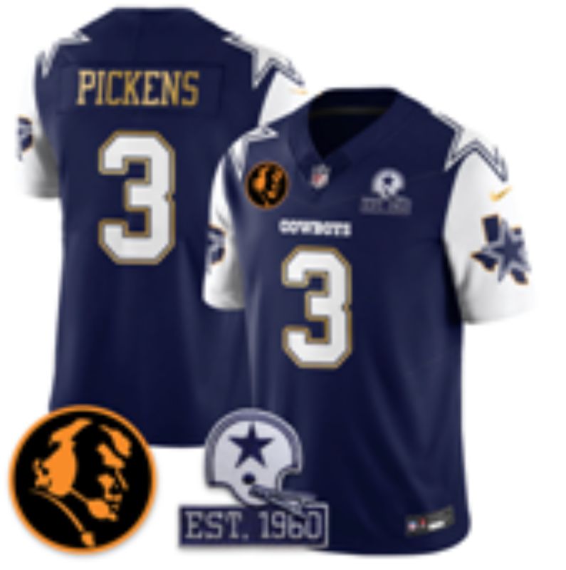 Men 2026 Dallas Cowboys #3 Pickens blue 6th generation Nike Limited NFL Jersey style 02->dallas cowboys->NFL Jersey